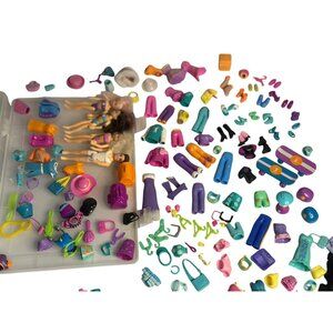 VTG 2000s Polly Pocket Doll & Accessories Lot Bulk Mini Doll Clothes Shoes Parts